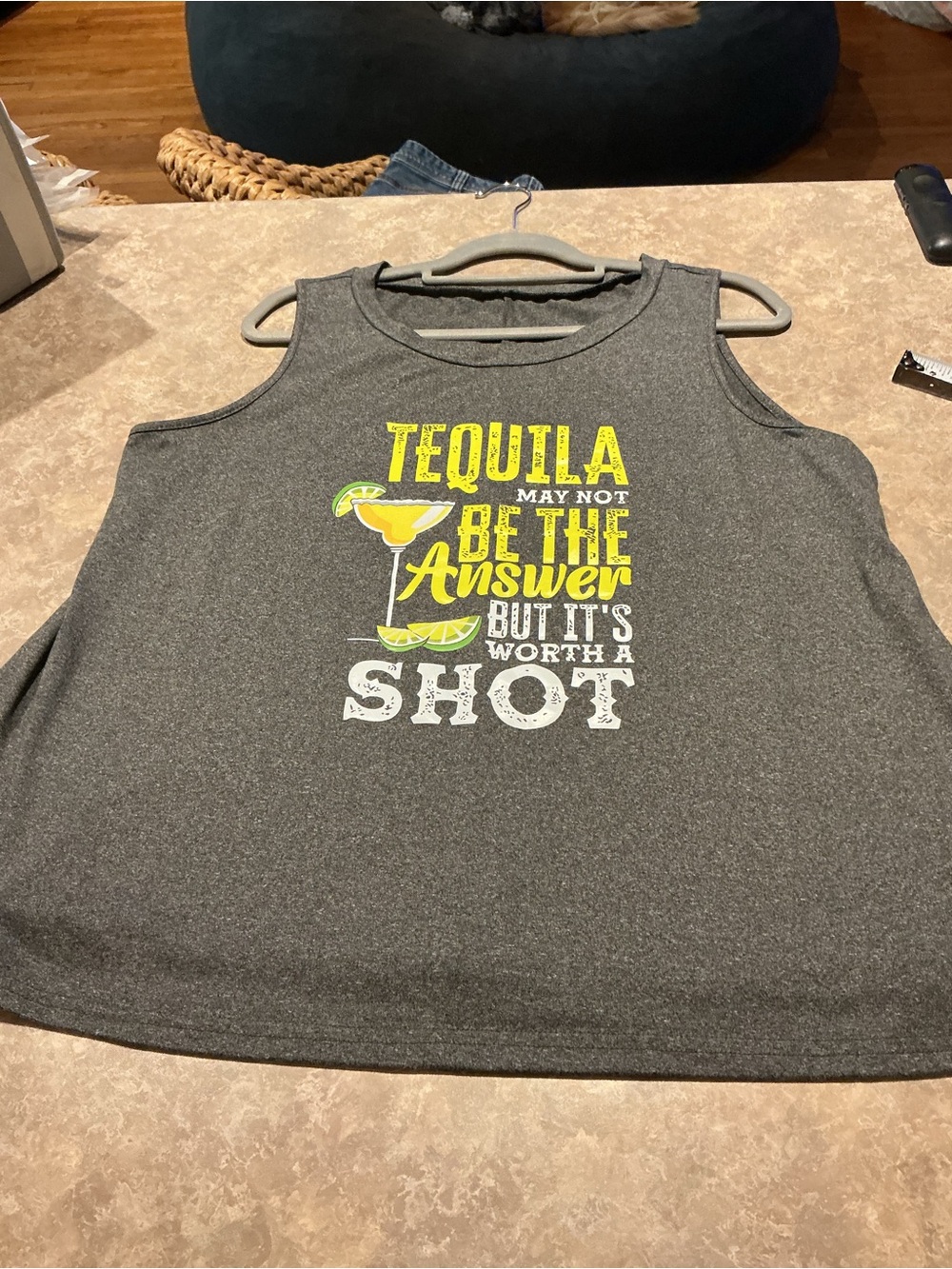SHEIN Curve 2XL Heather Gray Top Tequila May Not Be the Answer